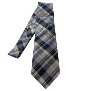 Paul Frederick Mens Plaid 100% Italian Silk Hand Tailored Tie Made in USA NWT